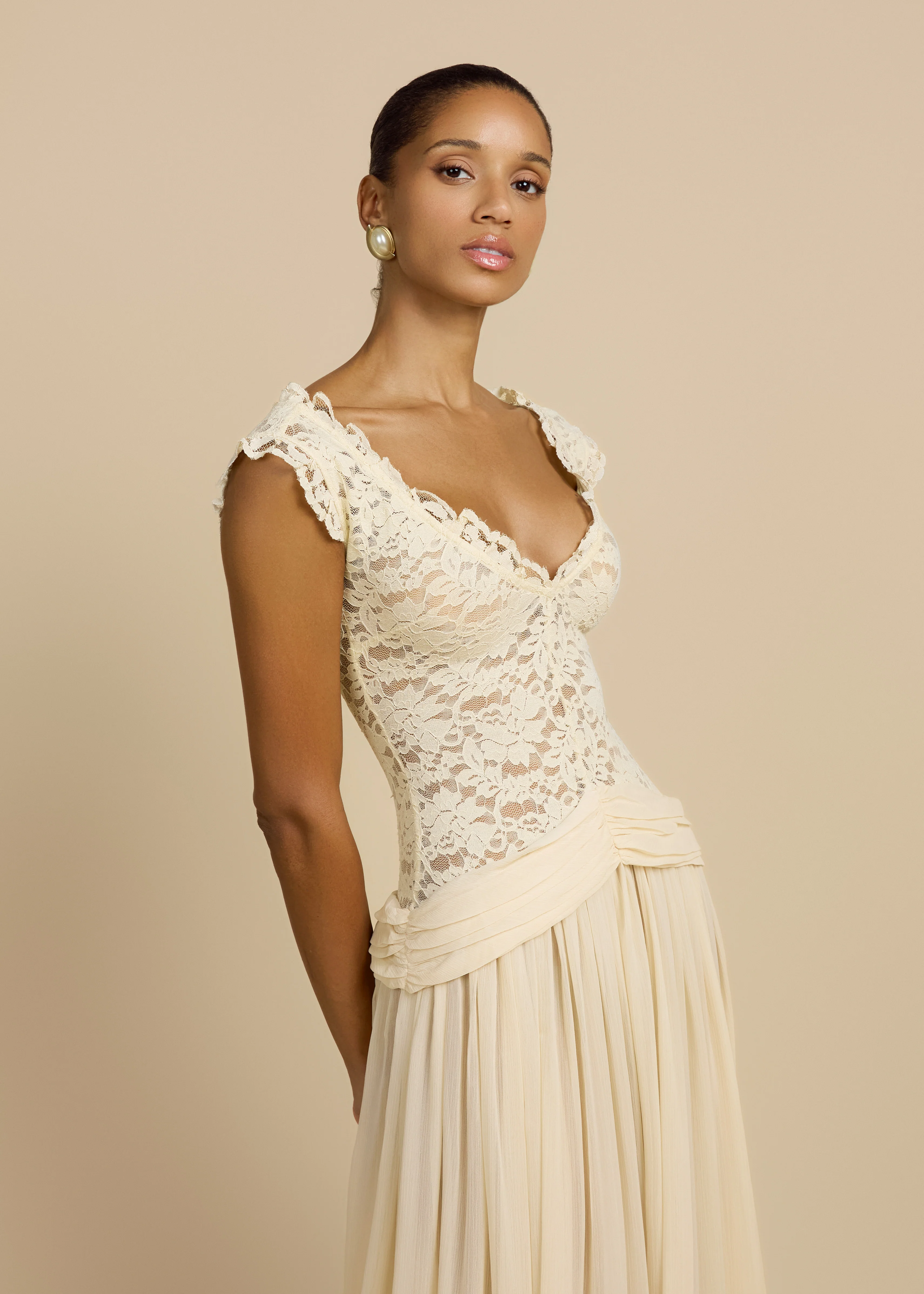 ARABELLA DRESS BEIGE - Image 8