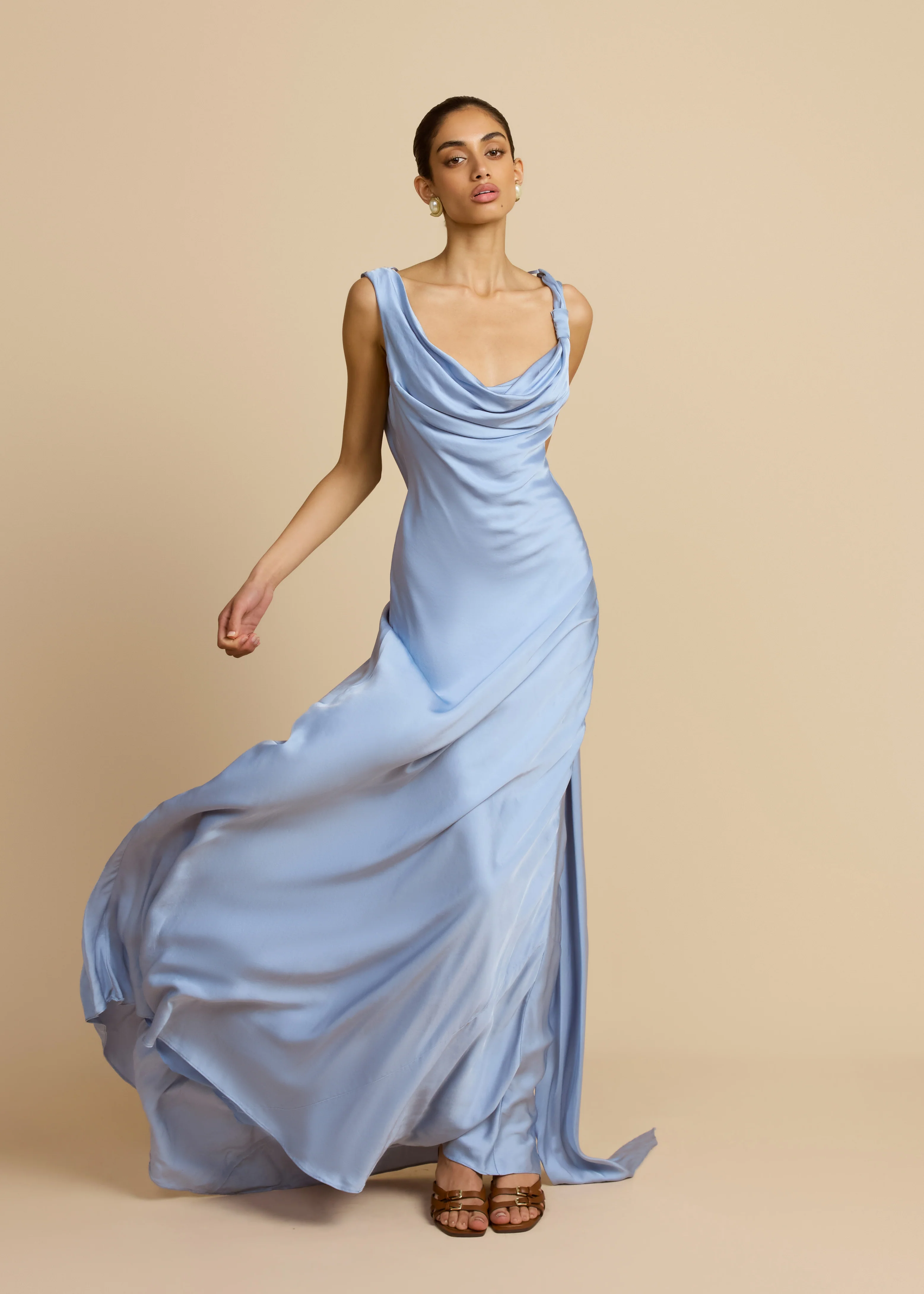 DARCY DRESS SKY BLUE - Image 5