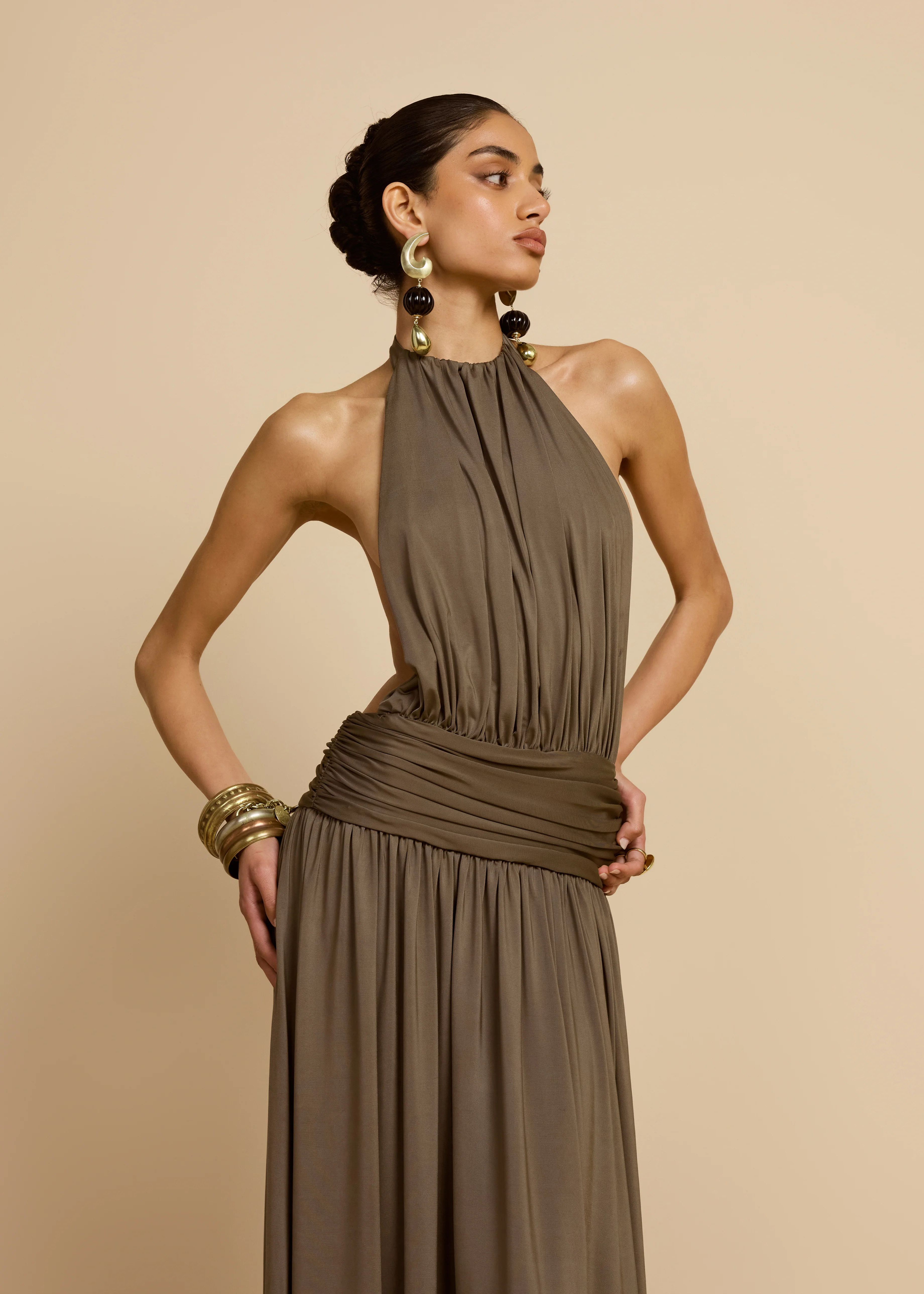 SANTINA DRESS KHAKI - Image 3